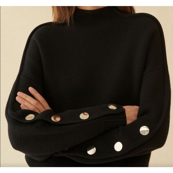 ba&sh Polly pullover sweater with silver buttons - Size 1 (US6/Medium) - Picture 2 of 8